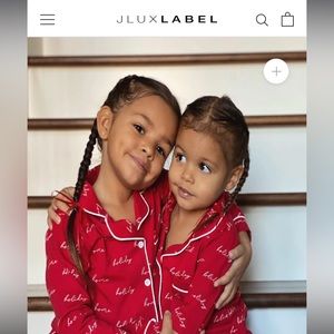 RED/WHITE HOME FOR THE HOLIDAY KIDS PAJAMA SET